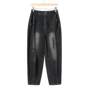 破洞磨边松紧乞丐灯笼牛仔裤 春季 667 漠 579西湖阁老