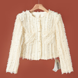 网纱花边亮片气质小香风显白短外套203 春季 西湖阁老 俪
