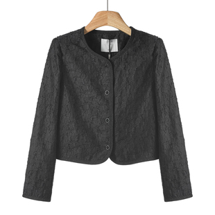 春季 编织全包边无口袋小香风短外套897 卡拉 539西湖阁老