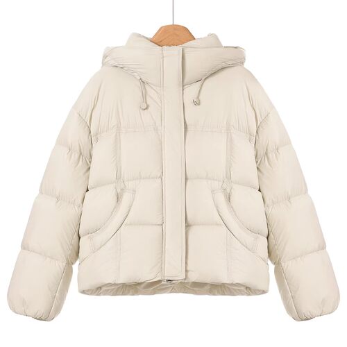 999西湖阁老【帛】当季冬装 云朵泡芙感连帽纯色短款羽绒服091