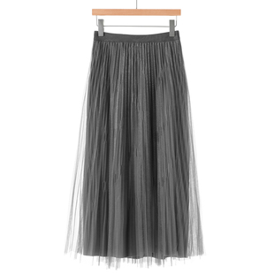 百褶网纱仙女大摆松紧半身裙923 冬装 899西湖阁老 栖