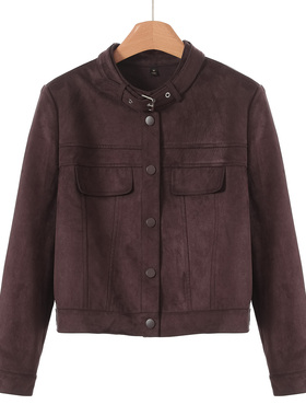 西湖阁老【珂】春装*绍 立领袢带垫肩显高夹克式外套005