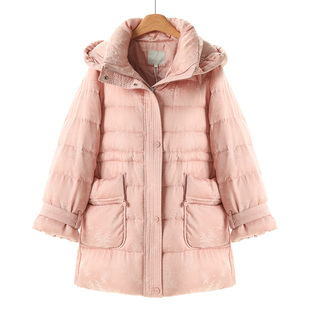 冬装 兹 内腰抽绳连帽提花羽绒服092 50%铜氨纤维 1899