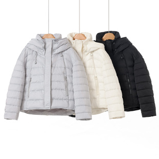 新款 当季 连帽立领轻薄宽松排骨短羽绒服531 帛 999含桑蚕丝