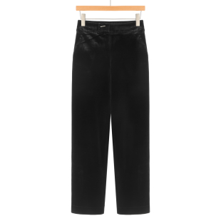 高腰后松紧一粒扣丝绒阔腿裤 冬装 792 都SML 西湖阁老