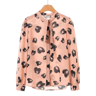 爱心印花温柔减龄小立领衬衫 春装 019 熠 439西湖阁老