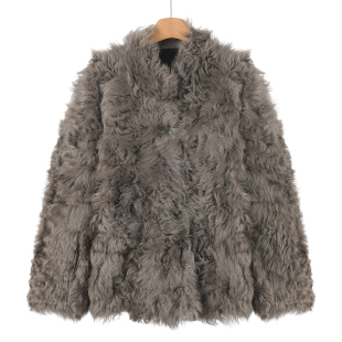 轻奢小湖羊皮毛一体夹棉纯色皮草外套013 冬装 羊皮 韦