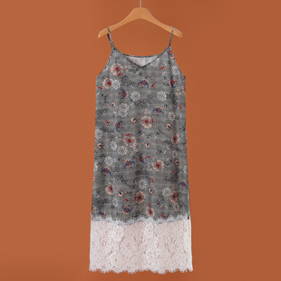 蕾丝镂空拼接高开衩吊带连衣裙757 春装 499西湖阁老 栖