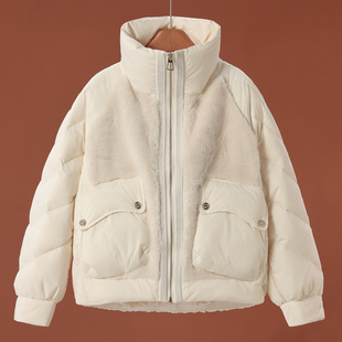 大口袋仿皮草拼接轻奢感羽绒服550 冬装 1888西湖阁老 弟