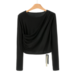 94%莱赛尔 T恤小衫 兰 交叠门襟天丝修身 584 春装 339