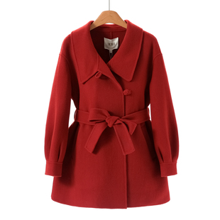 盘扣系腰带A版 2599 冬装 蕾 甜妹双面呢大衣575 100绵羊毛