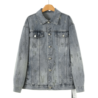 869西湖阁老【境】春装 毛边破洞做旧乞丐牛仔外套057