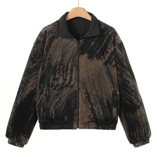 立领防风松紧收口袖 设计师冬装 两面穿羽绒服143 西湖阁老