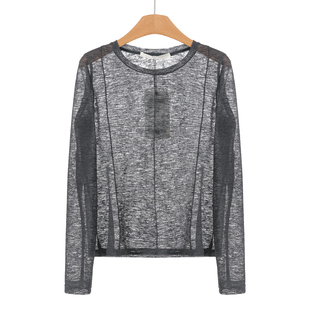 显瘦打底极简风圆领薄针织衫 春装 314 文 339西湖阁老