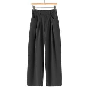 御姐高气场后松紧高腰宽脚拖地裤 春装 549 兰 469西湖阁老