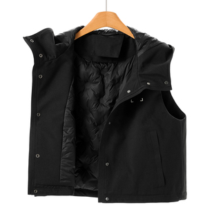 冬装 弟 连帽单排扣简约休闲风羽绒马甲外套665 鹅绒服 1358