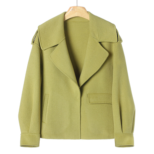 领一粒暗扣纯色短款 1699西湖阁老 西装 冬装 双面呢外套245