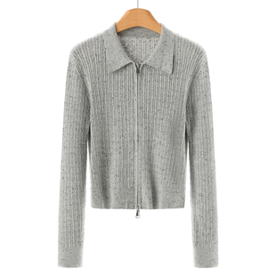 修身 春冬 双拉链头棉弹针织短外套572 兰 439西湖阁老