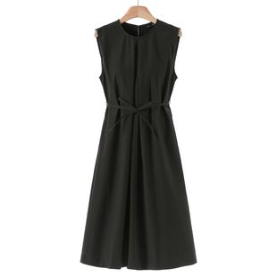 无袖 春装 系腰绳港味开叉连衣裙119 兰 569西湖阁老