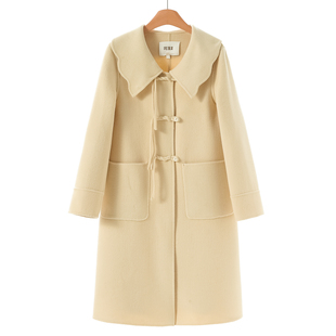 冬装 蕾 拧结袢珍珠扣温柔双面呢大衣281 100绵羊毛 2599