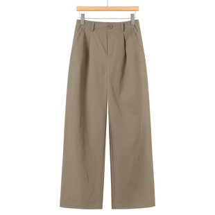 垂坠感高腰抽褶遮胯纯色休闲阔腿裤 春装 101 熠 569西湖阁老