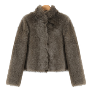 立领可翻领羊毛革短款 西湖阁老 冬装 当季 皮草外套076 韦