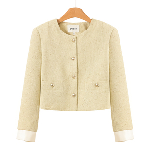 重工气质圆领单排扣小香风短款 春装 外套207 熠 769西湖阁老