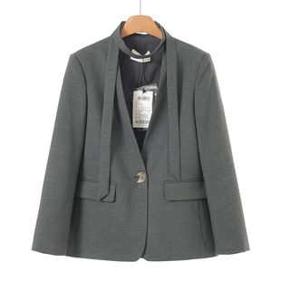 V领通勤气质一粒扣含粘纤西装 春装 外套162 文 999西湖阁老