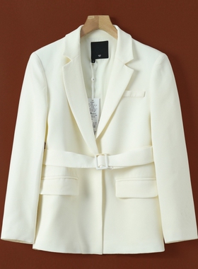 1699西湖阁老【缇】轻奢春季 一粒扣系腰带休闲西装外套040