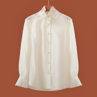 79%莱赛尔 天丝衬衫 文 木耳领边喇叭袖 647 春装 599