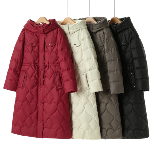 松紧束口袖 西湖阁老 绍 冬装 抽绳收腰连帽羽绒服323 朗