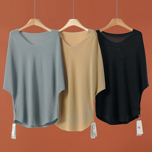 含莱赛尔U领套头纯色宽松针织衫 339 夏装 鸶 569弜 80%粘胶纤维