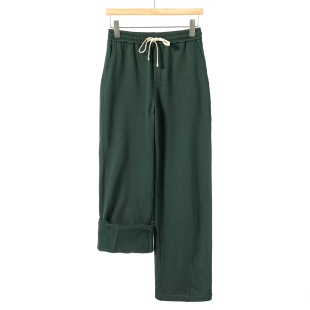 松紧腰带抽绳磨绒高腰休闲阔腿厚裤 韩货冬装 751 西湖阁老