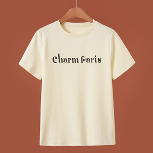 字母印花棉质亲肤圆领短袖 春装 T恤745 兰 239过