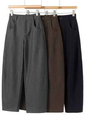 44%绵羊毛【步Y】冬装垂坠感后腰松紧遮胯镰刀裤070