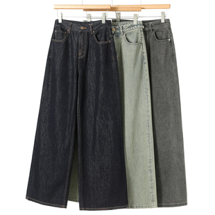 贴标高腰御姐气场拖地牛仔宽脚裤 春装 019 芙 639西湖阁老