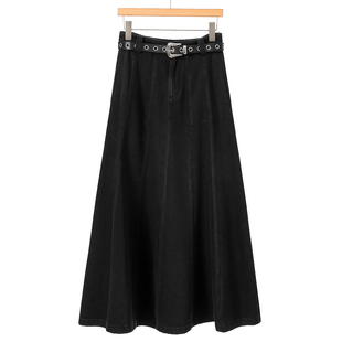 棉质高腰拼接伞摆长款 26春装 牛仔半身裙922 莫Y 699西湖阁老