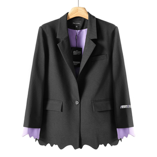 口字母刺绣开叉西装 859西湖阁老 拼接袖 春季 外套205