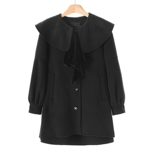 冬季 莫Y 蝴蝶领带娃娃领双面呢大衣733 100绵羊毛 1999