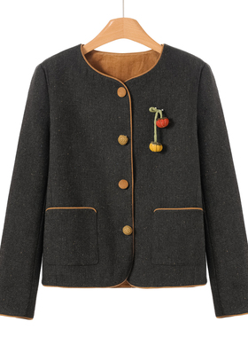 479西湖阁老【薇】春装 *绍 名媛小香风圆领短款外套312