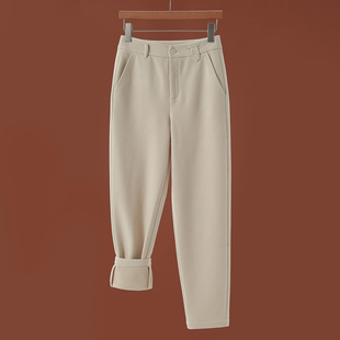 显瘦好搭配日常干练磨绒休闲厚裤 西湖阁老 绍 冬装 062 采