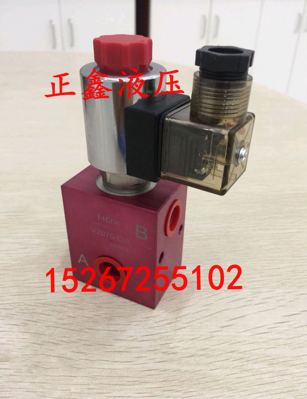正品台湾海德信HDX液压阀插装式电动止回阀 V2070-OB-24 附手动OM