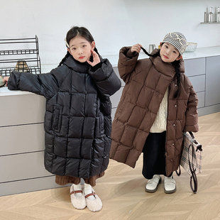 2025新款儿童羽绒服中长款过膝加厚保暖男女童冬季外套白鸭绒韩版