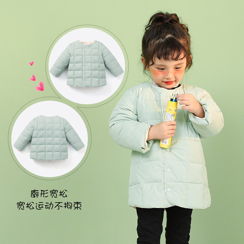 90%白鸭绒男女童装儿童中小孩纯