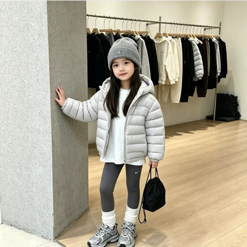 新款轻薄云朵棉连帽亲子排骨服