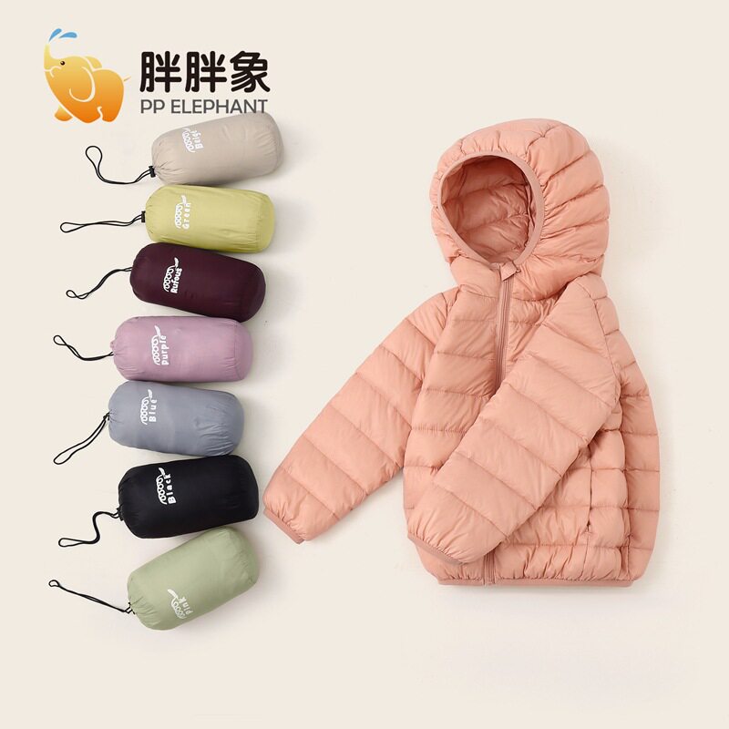 冬季男女童装小孩轻薄款羽绒服中