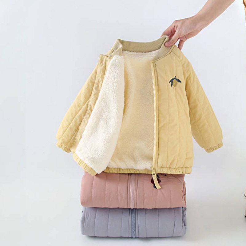 新款儿童加绒加厚棉服早秋外套中