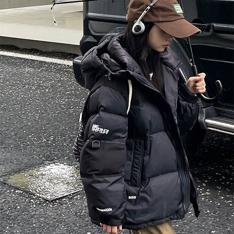儿童羽绒服加厚中长款男女童工装外套连帽宽松白鸭绒中大童韩版潮