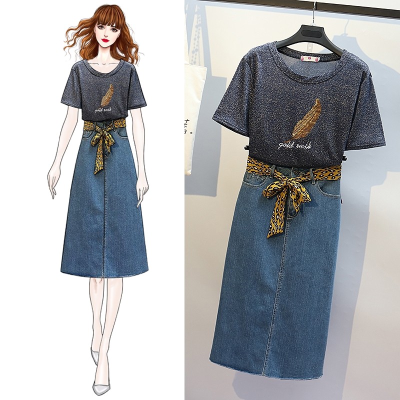 women dress plus size jeans skirt summer short sleevesin the Women's clothing/Boutique , Large size women  category - from Buy2taobao.com to provide professional Taobao agent buy service