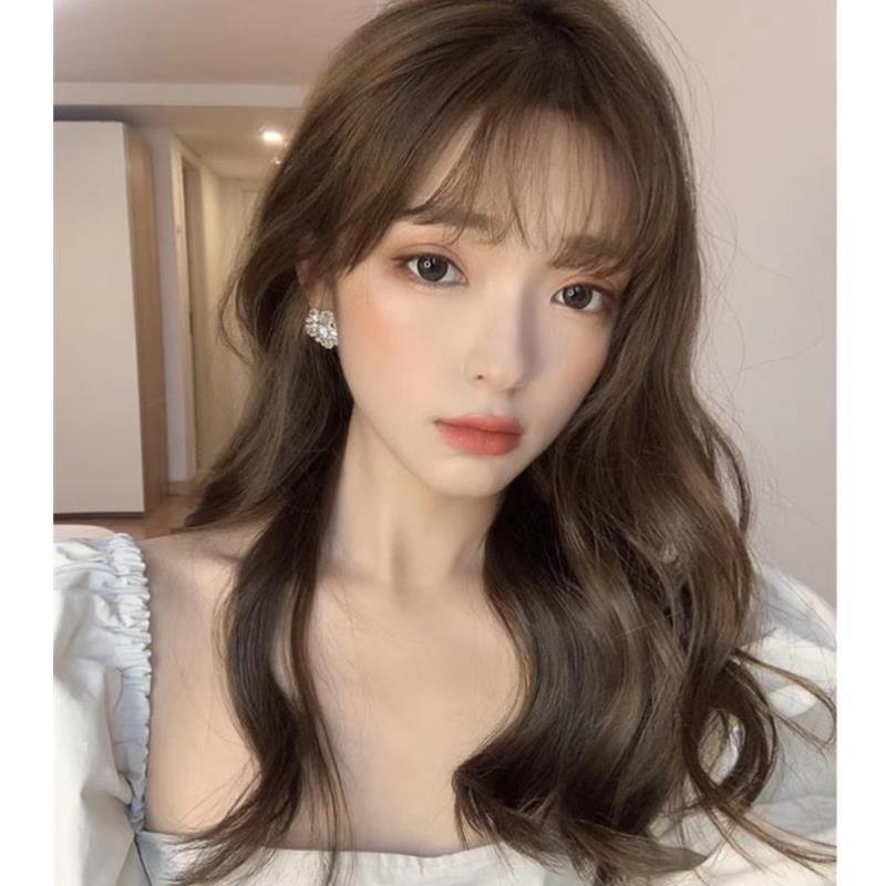 假发女中长发空气刘海木马卷短发圆脸发型自然蓬松气质修脸整顶套